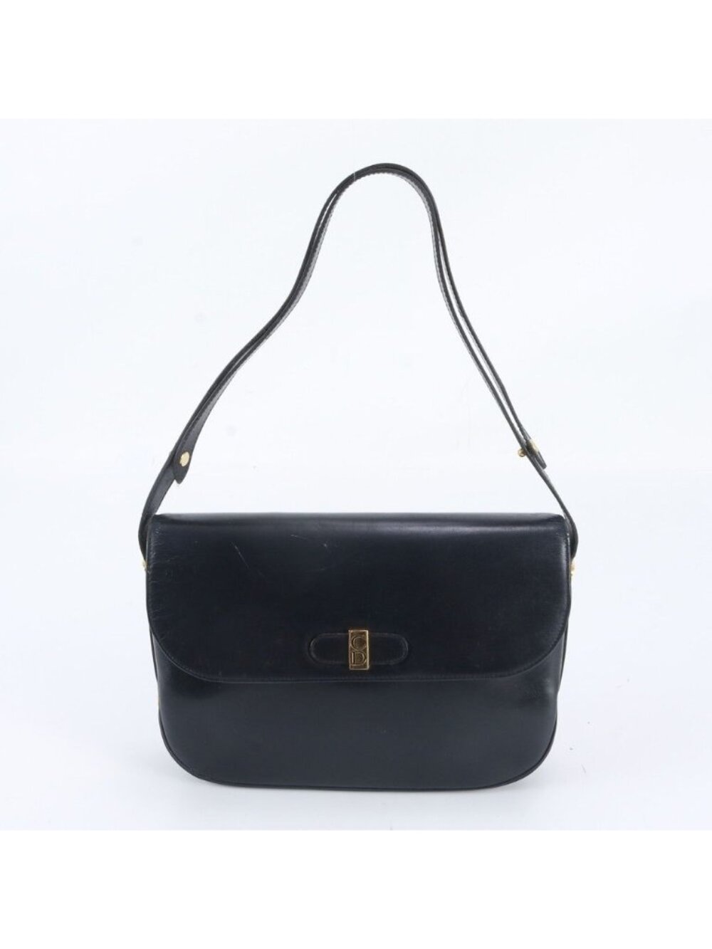 Dior Vintage Leather 2-Way Shoulder Bag Crossbody Navy